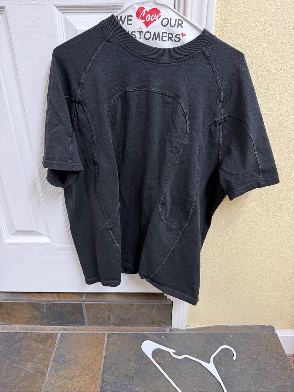 lululemon athletica Black Short-Sleeve Crewneck Tee with Panel Stitching